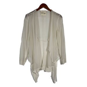 Illia Silk Ivory Cardigan Size 6 Minimalist Luxury Layering Piece